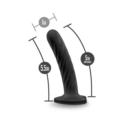BLUSH - TEMPTASIA TWIST 5.5 IN. CURVED DILDO WITH HEART-SHAPED SUCTION CUP MEDIUM BLACK