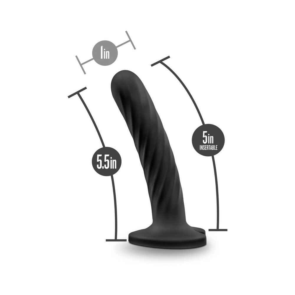 BLUSH - TEMPTASIA TWIST 5.5 IN. CURVED DILDO WITH HEART-SHAPED SUCTION CUP MEDIUM BLACK