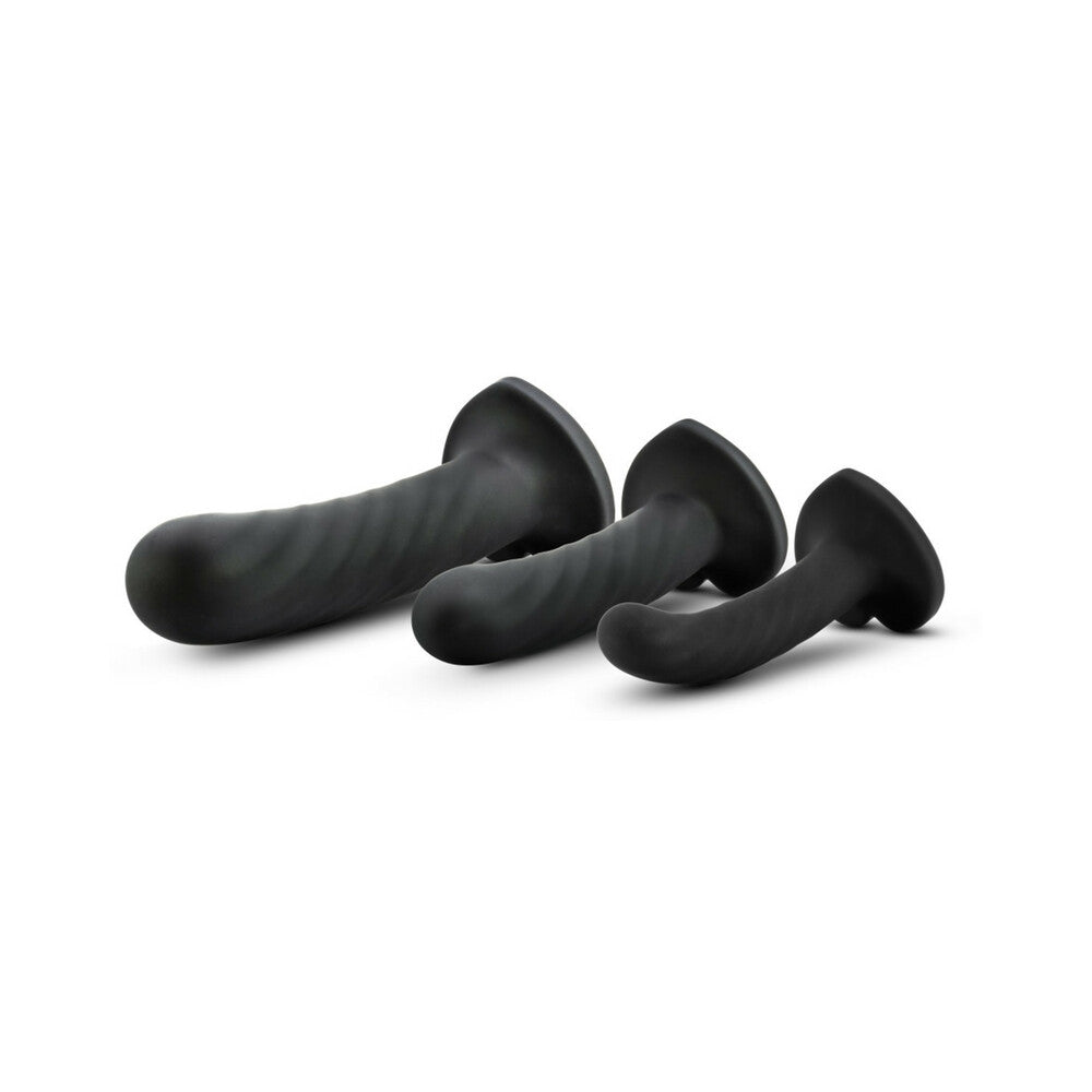 TEMPTASIA TWIST KIT 3-PIECE SILICONE DILDO SET BLACK