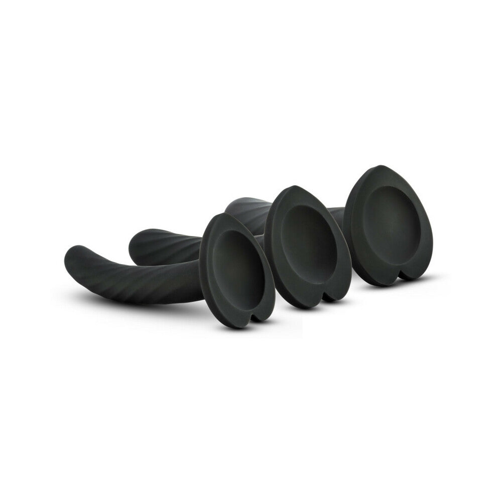 TEMPTASIA TWIST KIT 3-PIECE SILICONE DILDO SET BLACK