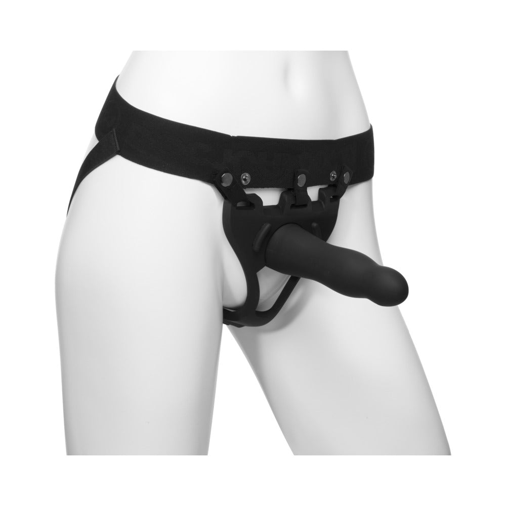 BE DARING BODY EXTENSIONS HOLLOW SLIM DONG STRAP-ON 2-PIECE SET BLACK