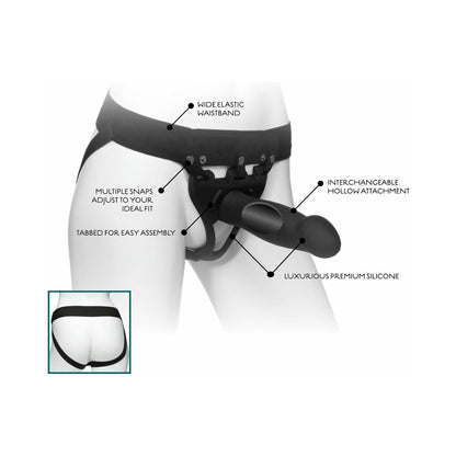 BE BOLD BODY EXTENSIONS HOLLOW BULBED STRAP-ON 2-PIECE SET BLACK