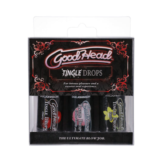 DOC JOHNSON - GOODHEAD TINGLE DROPS 3-PACK FRENCH VANILLA, COTTON CANDY, SWEET CHERRY