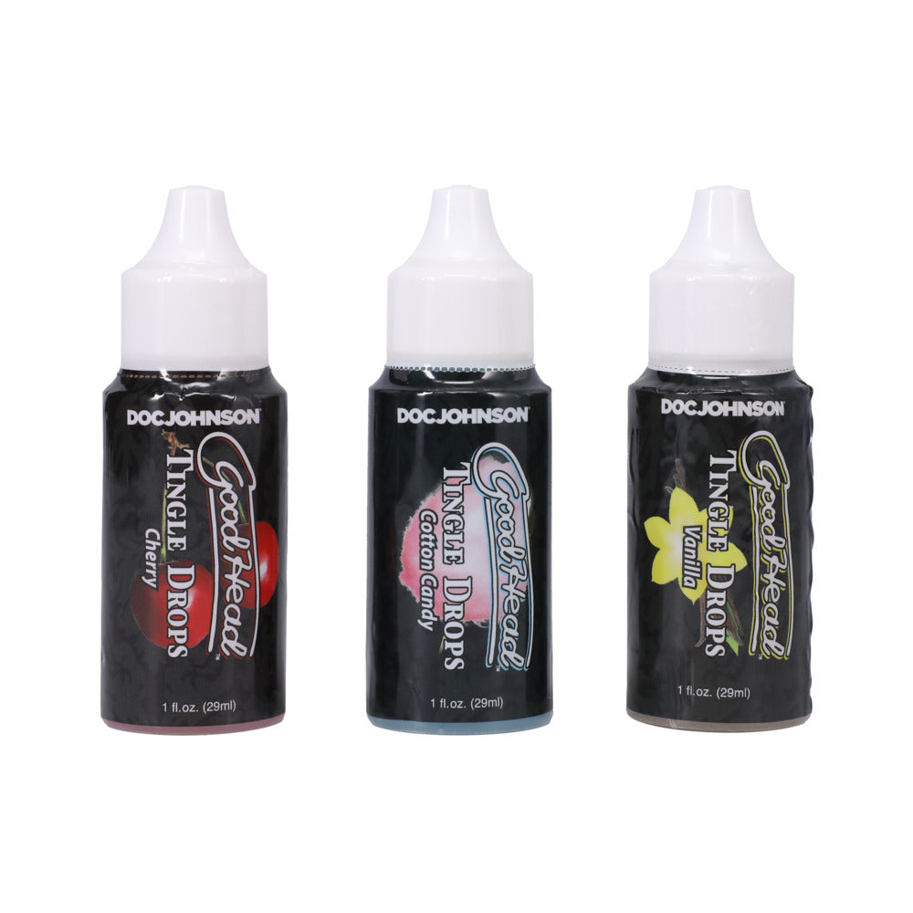 DOC JOHNSON - GOODHEAD TINGLE DROPS 3-PACK FRENCH VANILLA, COTTON CANDY, SWEET CHERRY