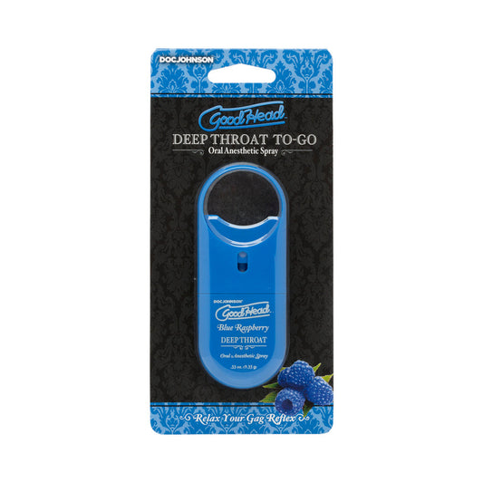 DOC JOHNSON - GOODHEAD DEEP THROAT SPRAY TO-GO BLUE RASPBERRY .33 OZ