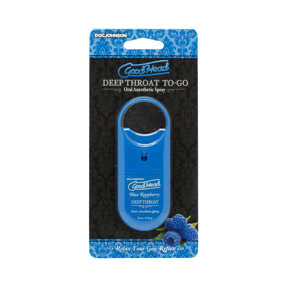 DOC JOHNSON - SPRAY PARA GARGANTA PROFUNDA GOODHEAD TO-GO AZUL FRAMBUESA .33 OZ