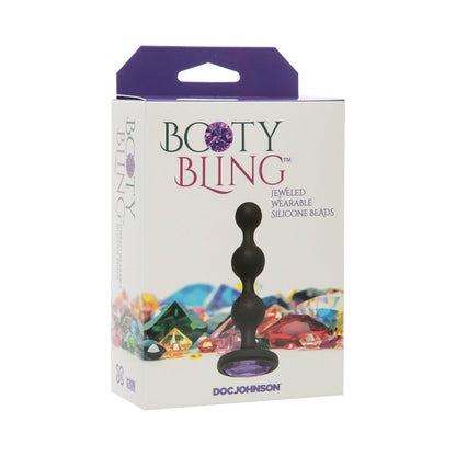 BOOTY BLING JEWELED WEARABLE SILICONE BEADS PURPLE