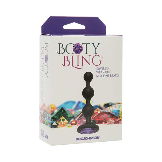 BOOTY BLING JEWELED WEARABLE SILICONE BEADS PURPLE