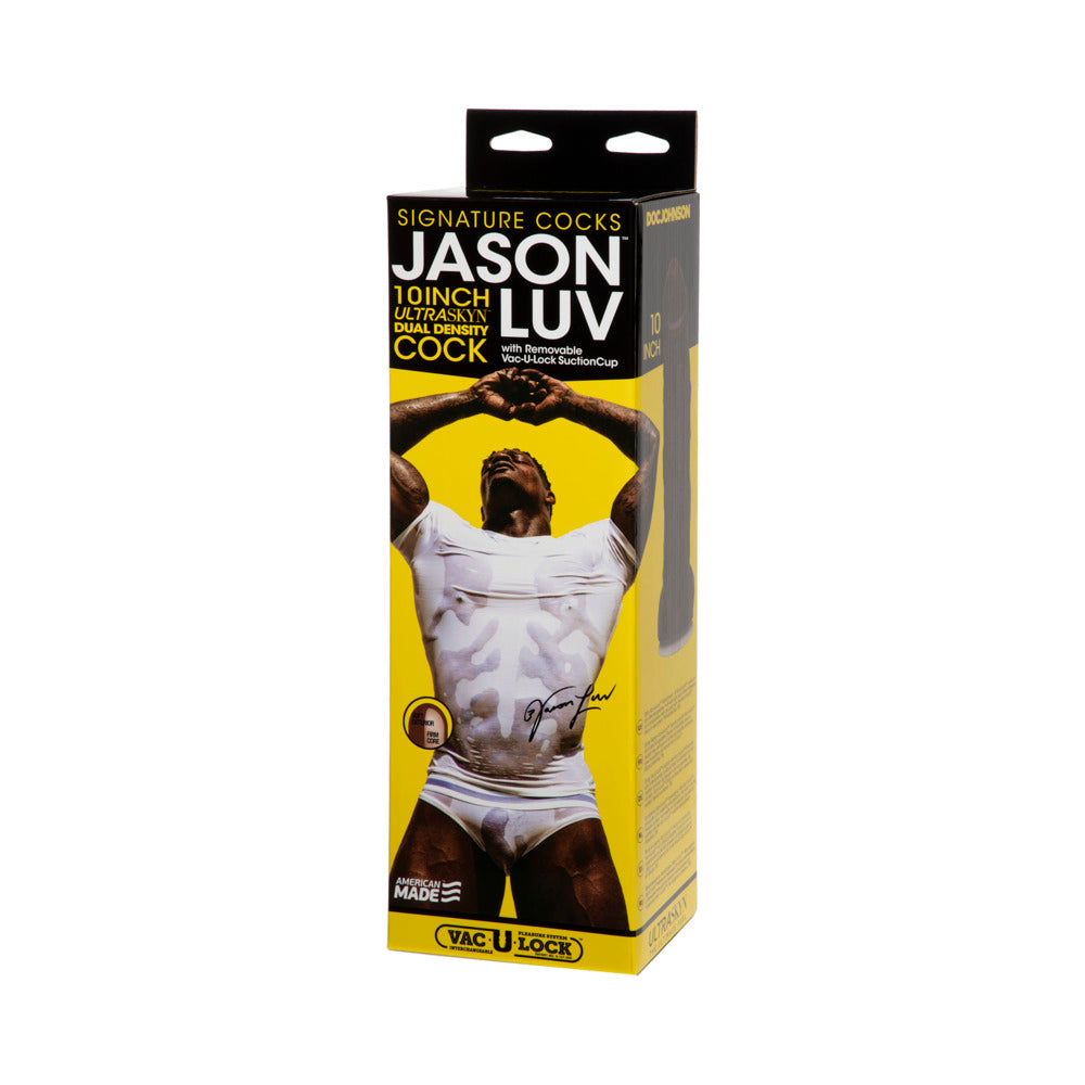 DOC JOHNSON - JASON LUV 10IN ULTRASKYN COCK WITH REMOVABLE VAC-U-LOCK SUCTION CUP CHOCOLATE