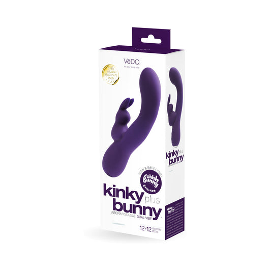 VEDO KINKY BUNNY RECHARGEABLE RABBIT VIBRATOR - DEEP PURPLE