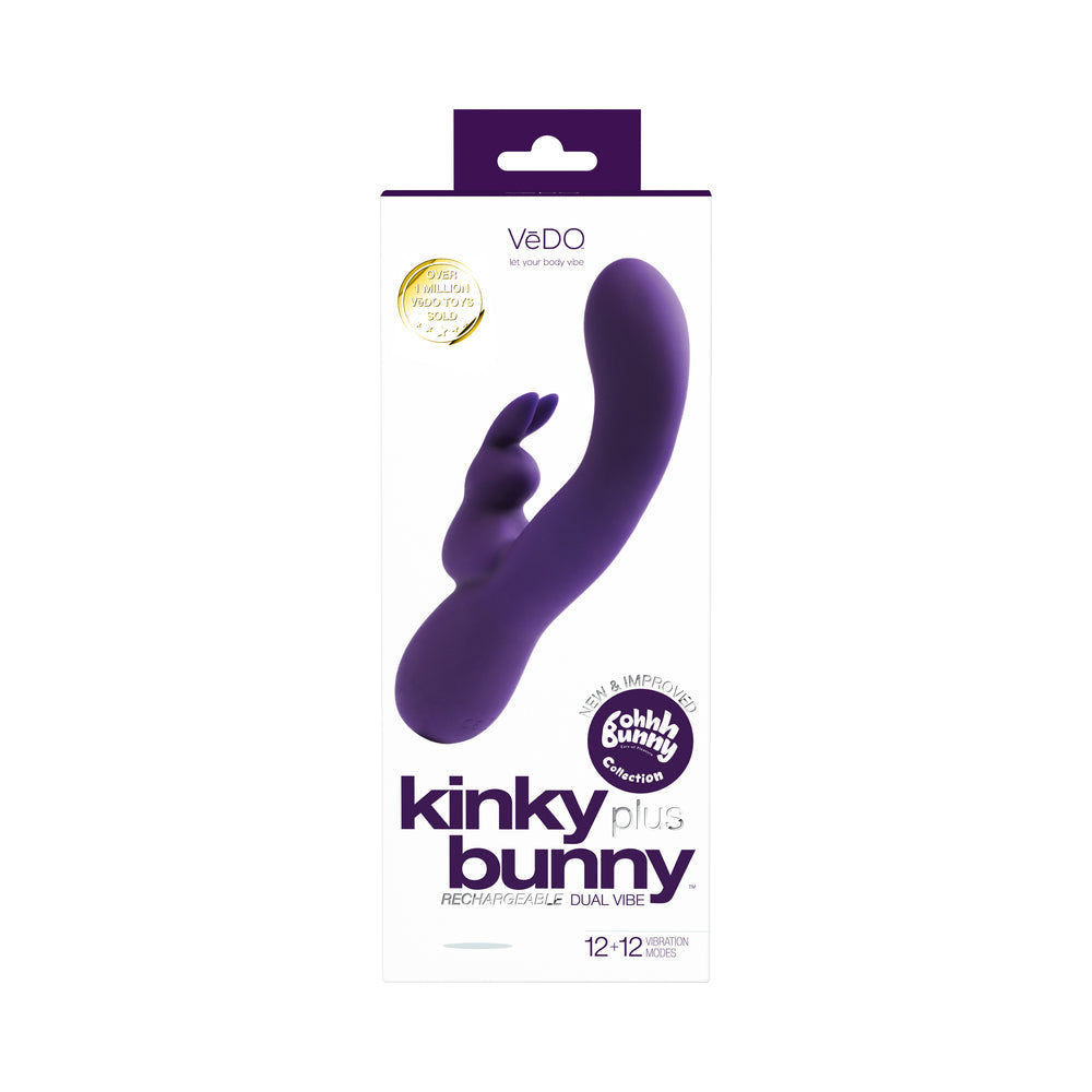 VEDO KINKY BUNNY RECHARGEABLE RABBIT VIBRATOR - DEEP PURPLE