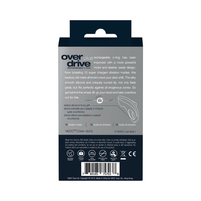 VEDO - OVERDRIVE+ RECHARGEABLE VIBRATING RING - JUST BLACK