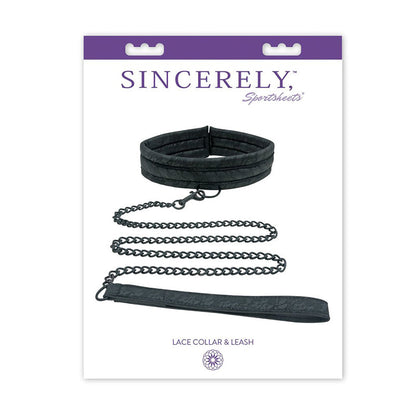 SPORTSHEETS - SINCERELY, SPORTSHEETS LACE ADJUSTABLE COLLAR & LEASH BLACK