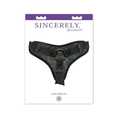 SINCERELY, SPORTSHEETS LACE ADJUSTABLE STRAP-ON HARNESS BLACK