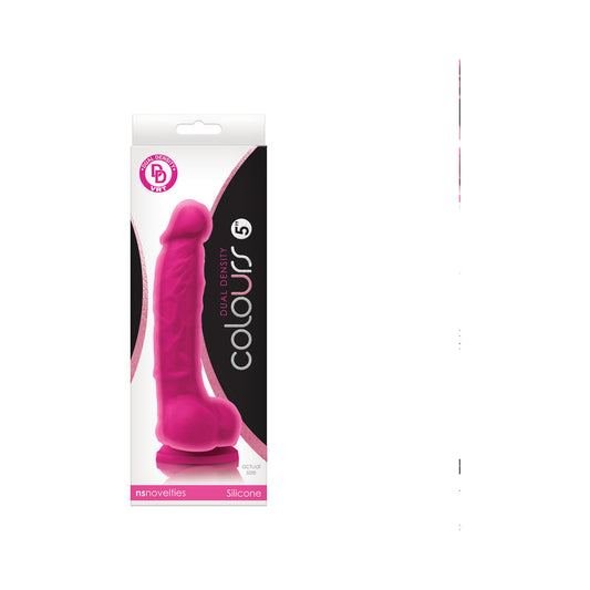 COLOURS DUAL DENSITY 5 IN. DILDO PINK