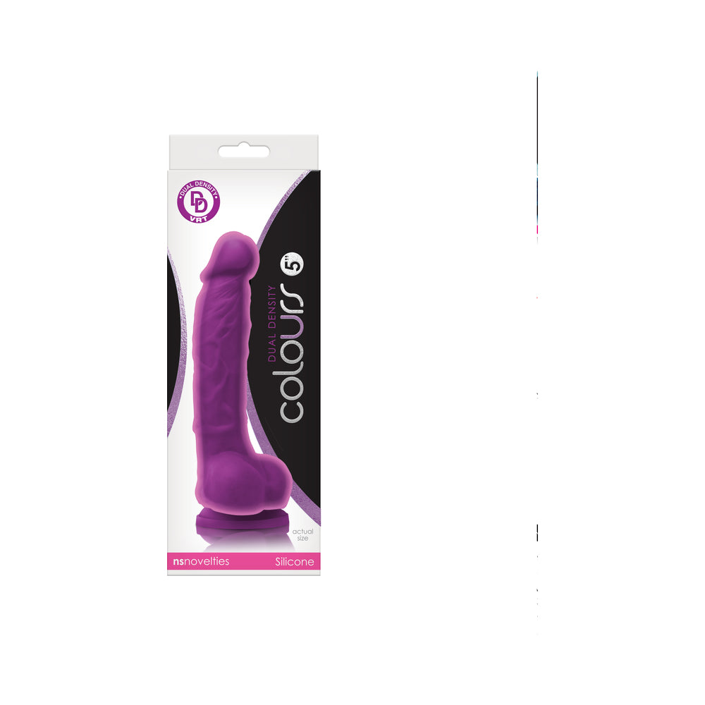 COLOURS DUAL DENSITY 5 IN. DILDO PURPLE