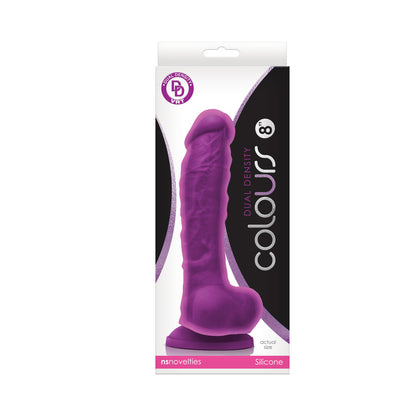 COLOURS DUAL DENSITY 8 IN. DILDO PURPLE