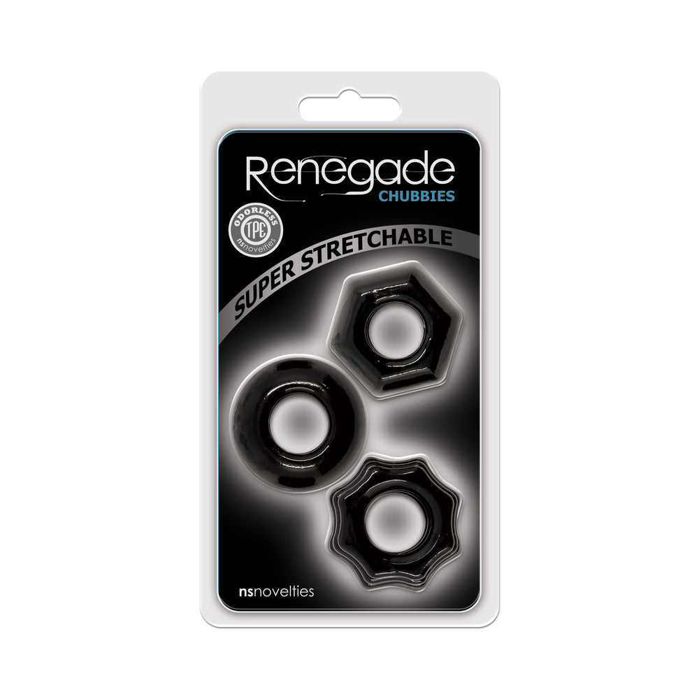 NS NOVELTIES - RENEGADE CHUBBIES COCK RINGS 3 PACK