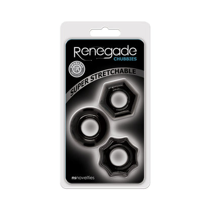 NS NOVELTIES - RENEGADE CHUBBIES COCK RINGS 3 PACK
