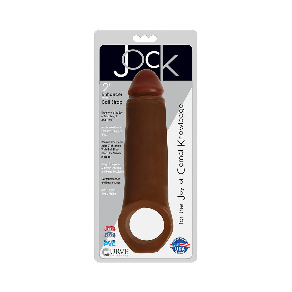 CURVE TOYS JOCK 2 IN. ENHANCER WITH BALL STRAP EXTENSION SHEATH BROWN