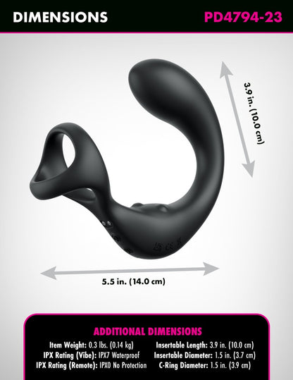 PIPEDREAM - ANAL FANTASY ELITE - ANAL FANTASY ELITE ASS-GASM TAINT-ALIZER - BLACK