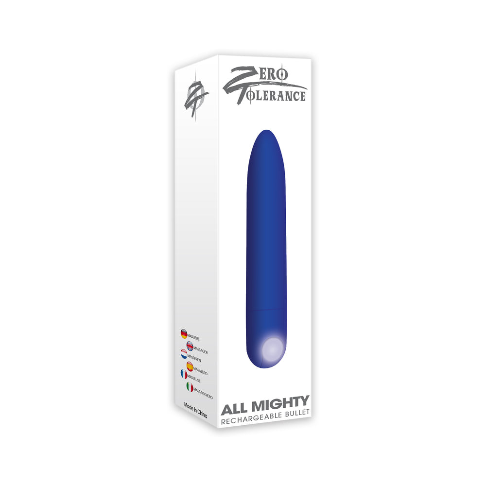 ZERO TOLERANCE - ALL MIGHTY RECHARGEABLE BULLET VIBRATOR BLUE