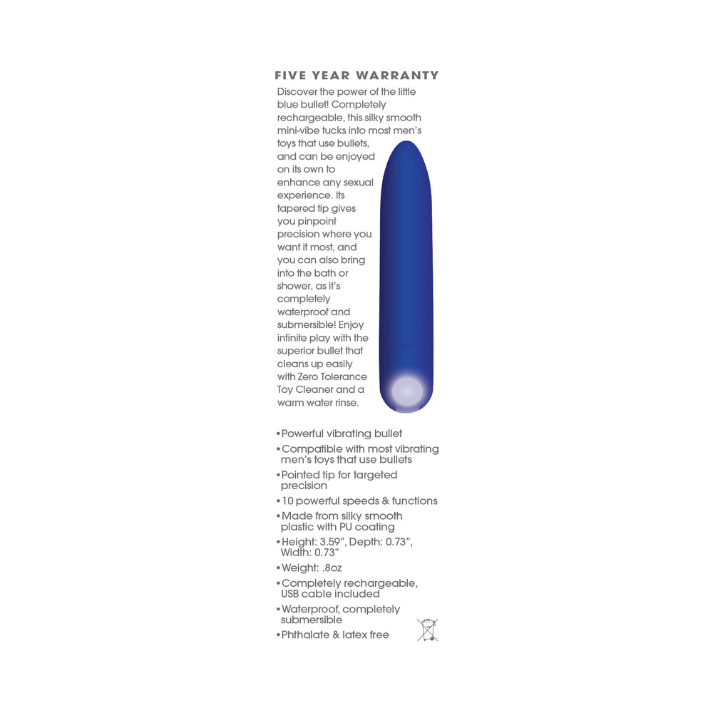 ZERO TOLERANCE ALL MIGHTY RECHARGEABLE BULLET VIBRATOR BLUE
