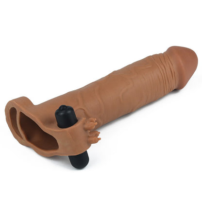 LOVETOY - PLEASURE X-TENDER VIBRATING PENIS SLEEVE #5 BROWN_B0O50_3