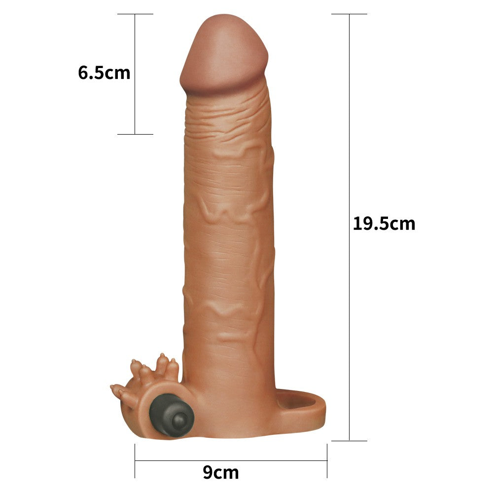 LOVETOY - PLEASURE X-TENDER VIBRATING PENIS SLEEVE #5 BROWN_B0O50_3