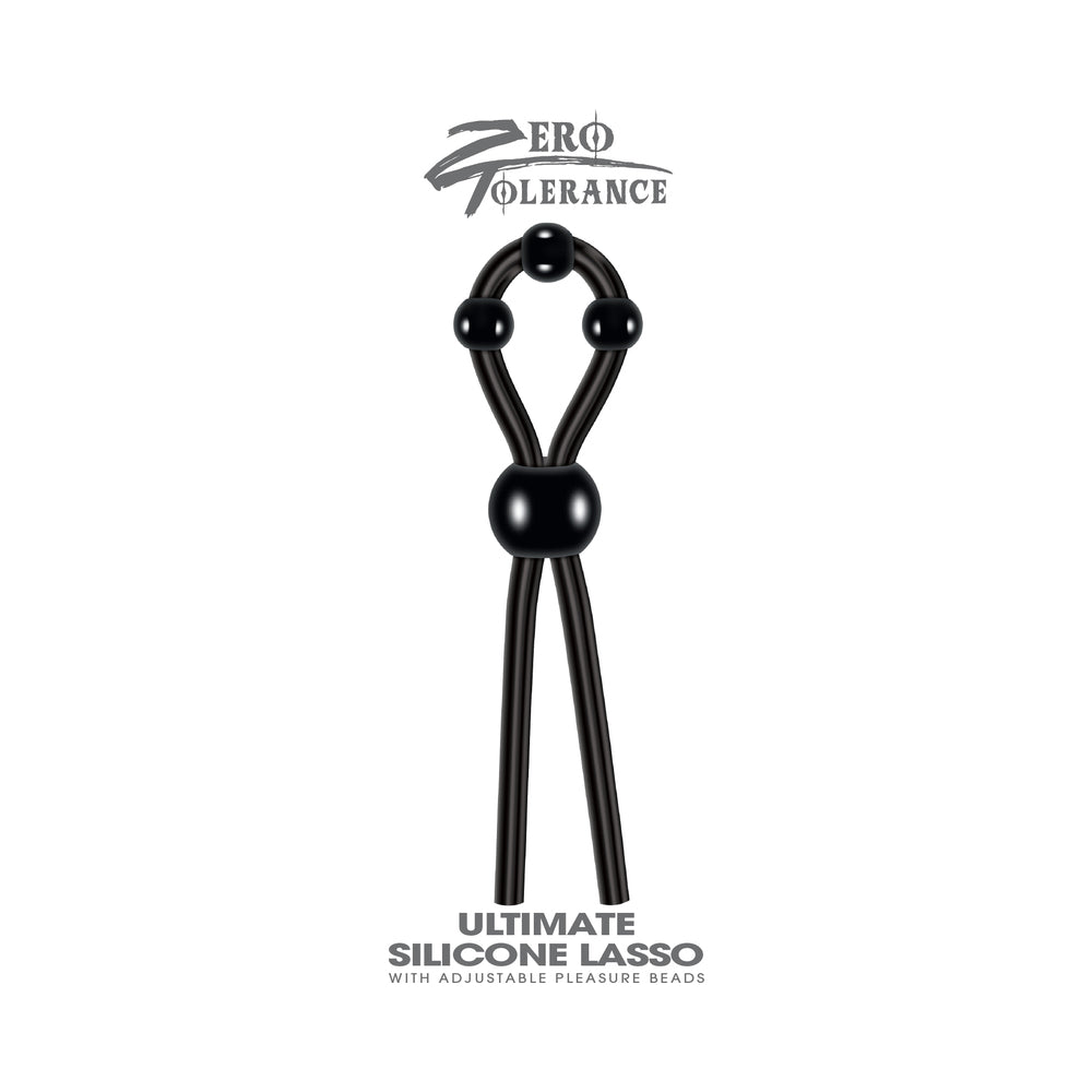 ZERO TOLERANCE ULTIMATE SILICONE LASSO ADJUSTABLE COCKRING BLACK