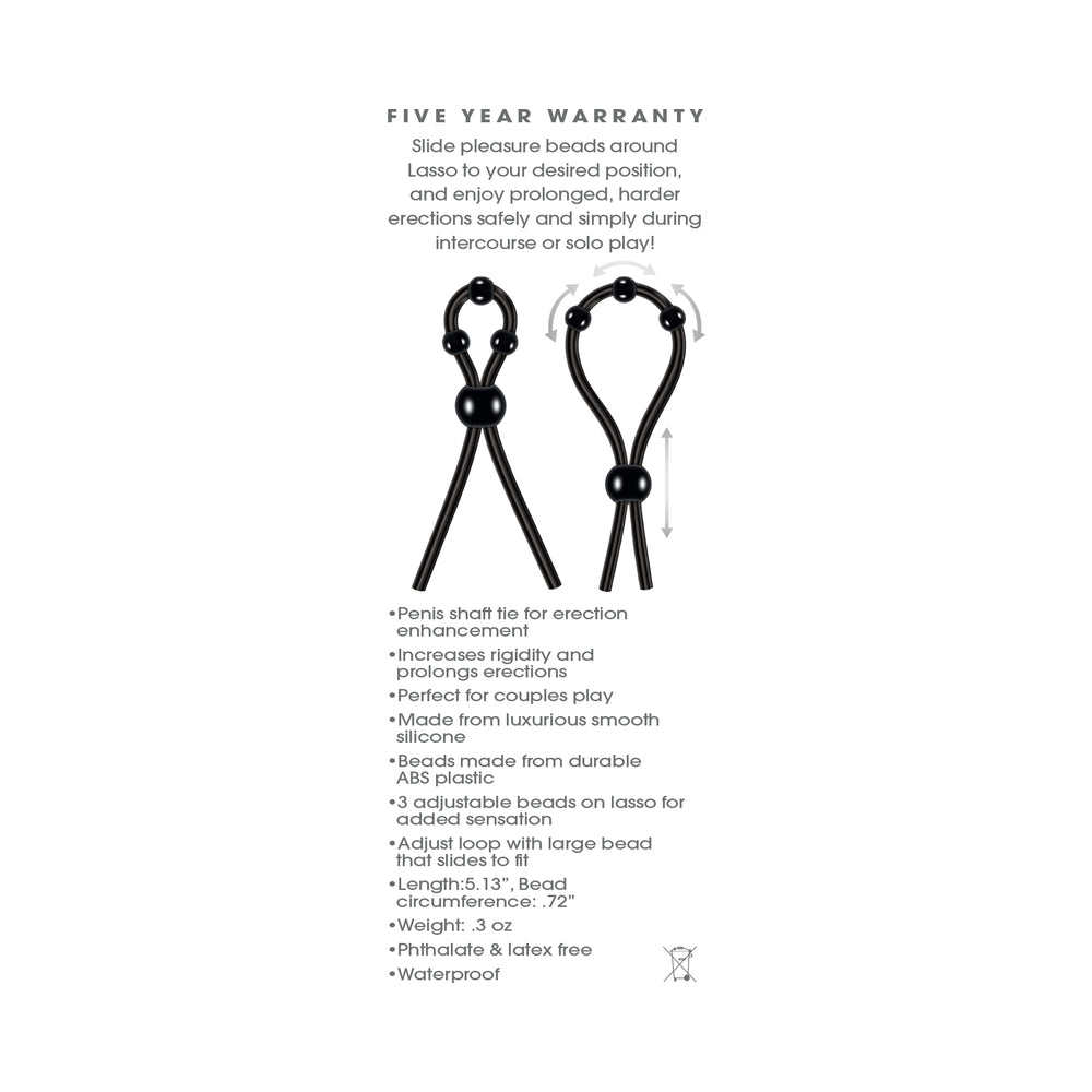 ZERO TOLERANCE ULTIMATE SILICONE LASSO ADJUSTABLE COCKRING BLACK