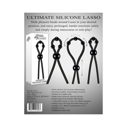 ZERO TOLERANCE ULTIMATE SILICONE LASSO ADJUSTABLE COCKRING BLACK
