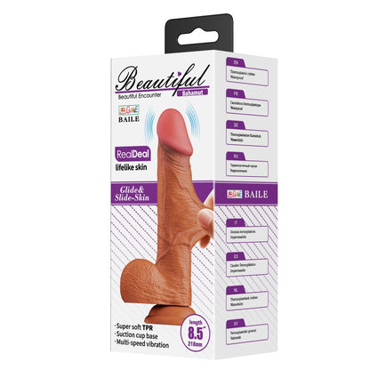 DEBRA - BEAUTIFUL BAHAMUT 8,5 " VIBRATING DILDO BROWN