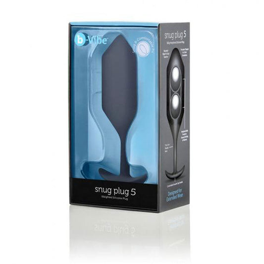 B-VIBE - SNUG PLUG 5 WEIGHTED SILICONE ANAL PLUG BLACK