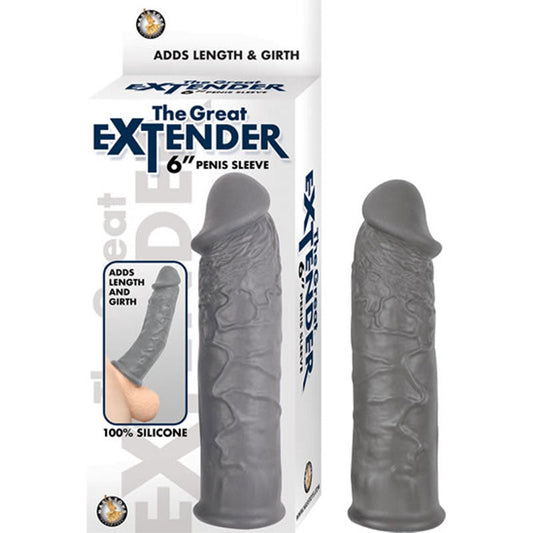 NASSTOYS - MANCHON PÉNIS 6 POUCES THE GREAT EXTENDER GRIS