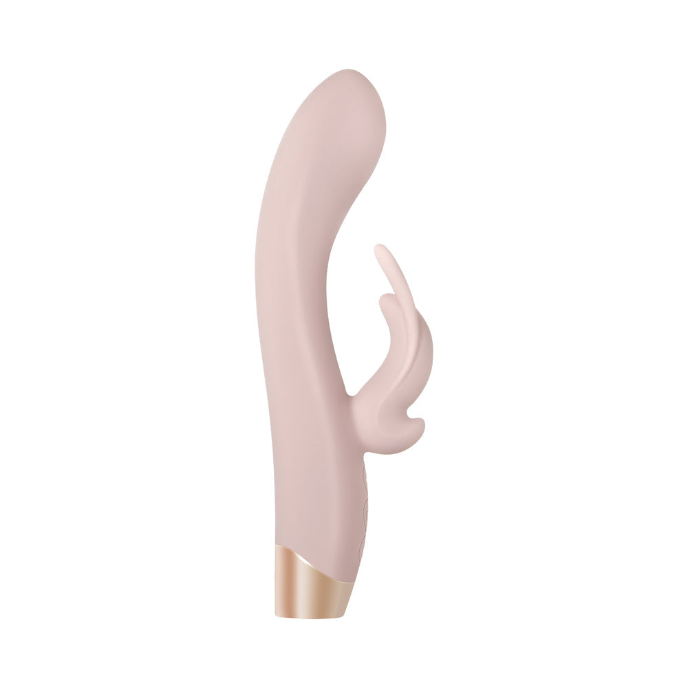 EVOLVED GOLDEN BUNNY RECHARGEABLE SILICONE RABBIT VIBRATOR LIGHT PINK/ROSE GOLD