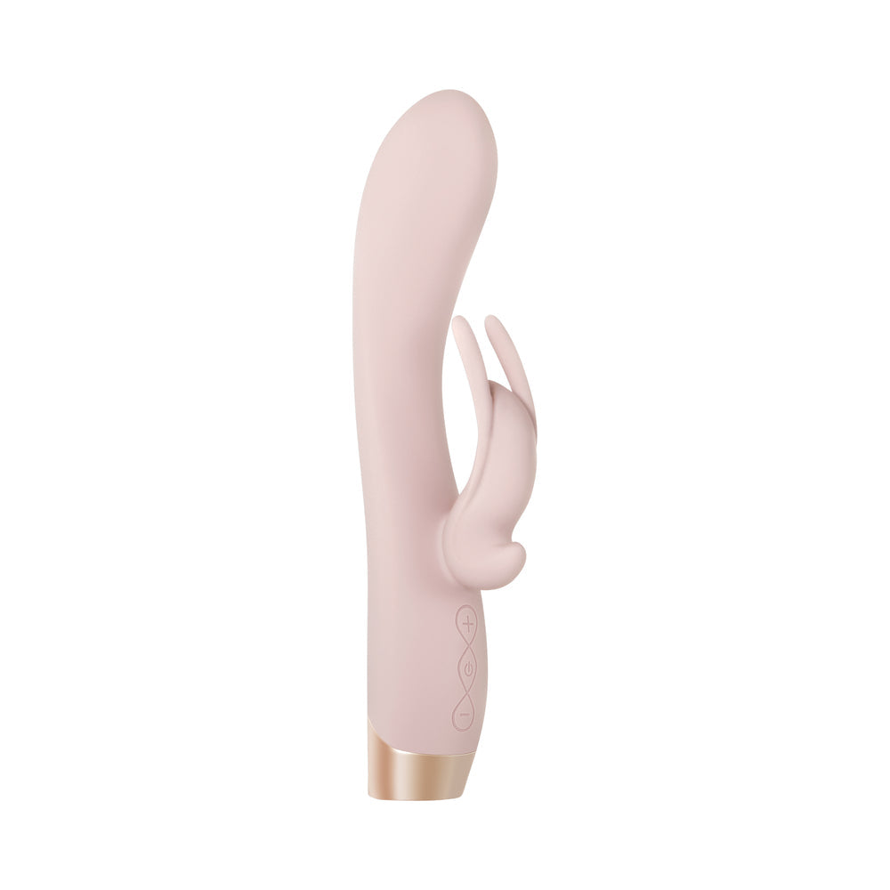 EVOLVED GOLDEN BUNNY RECHARGEABLE SILICONE RABBIT VIBRATOR LIGHT PINK/ROSE GOLD