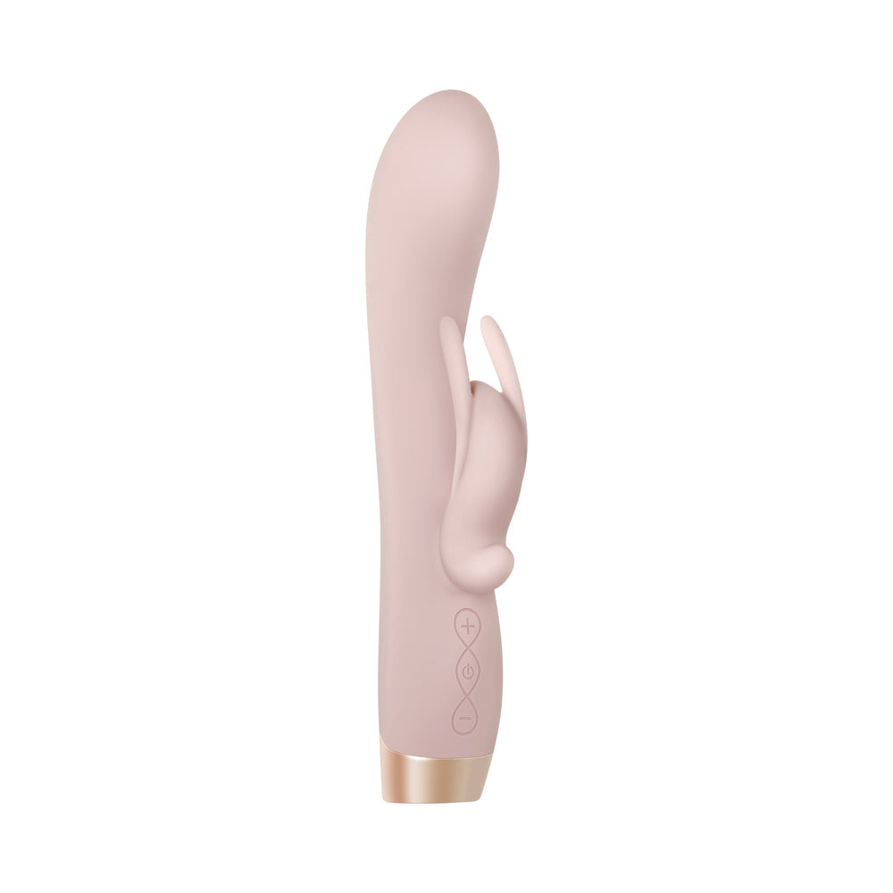 EVOLVED GOLDEN BUNNY RECHARGEABLE SILICONE RABBIT VIBRATOR LIGHT PINK/ROSE GOLD