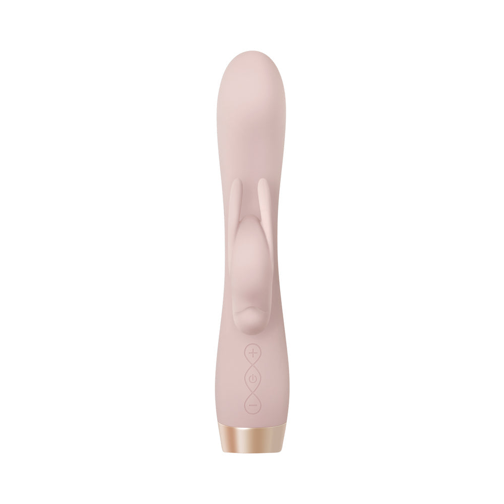 EVOLVED GOLDEN BUNNY RECHARGEABLE SILICONE RABBIT VIBRATOR LIGHT PINK/ROSE GOLD