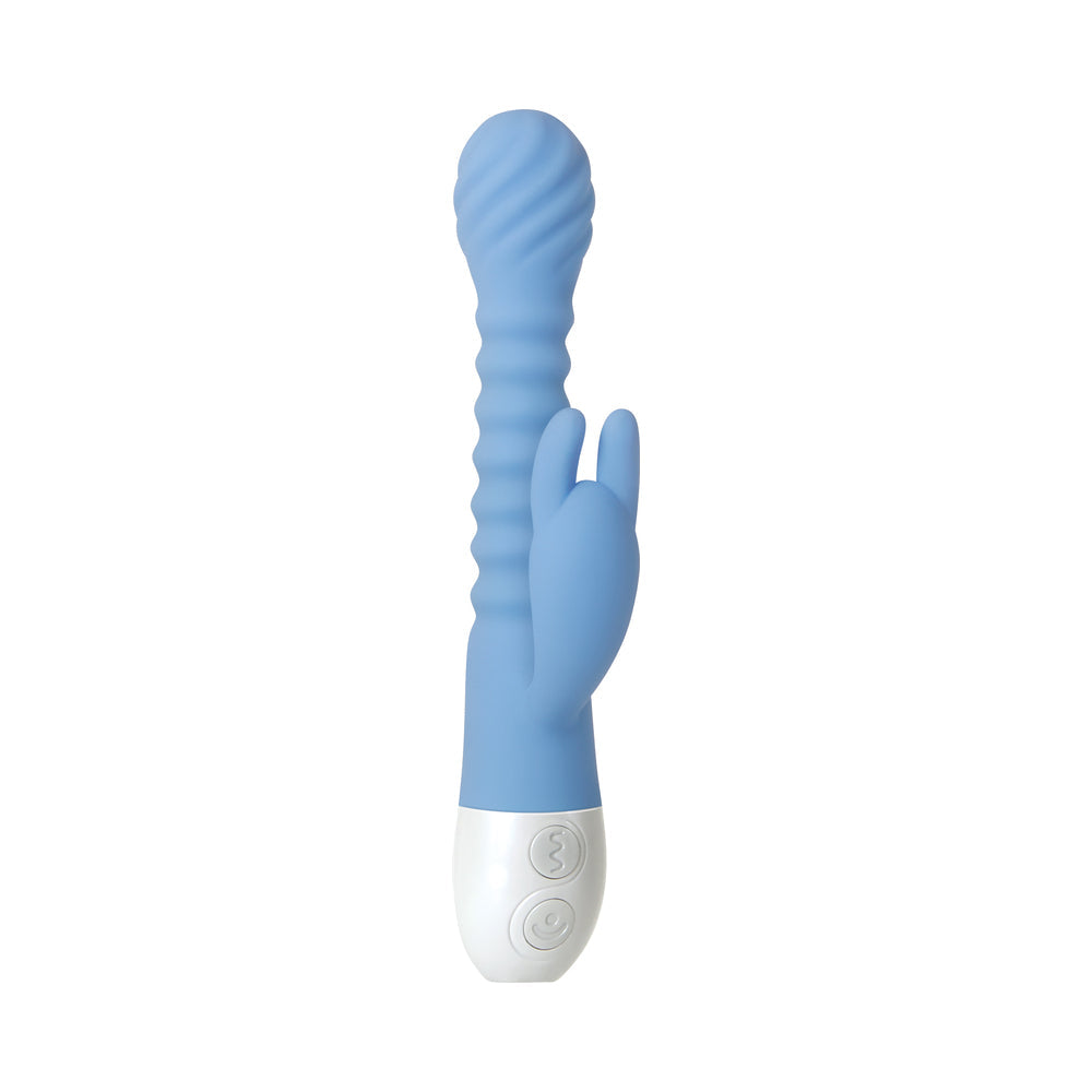 EVOLVED - BENDY BUNNY RECHARGEABLE POSEABLE SILICONE RABBIT VIBRATOR BLUE