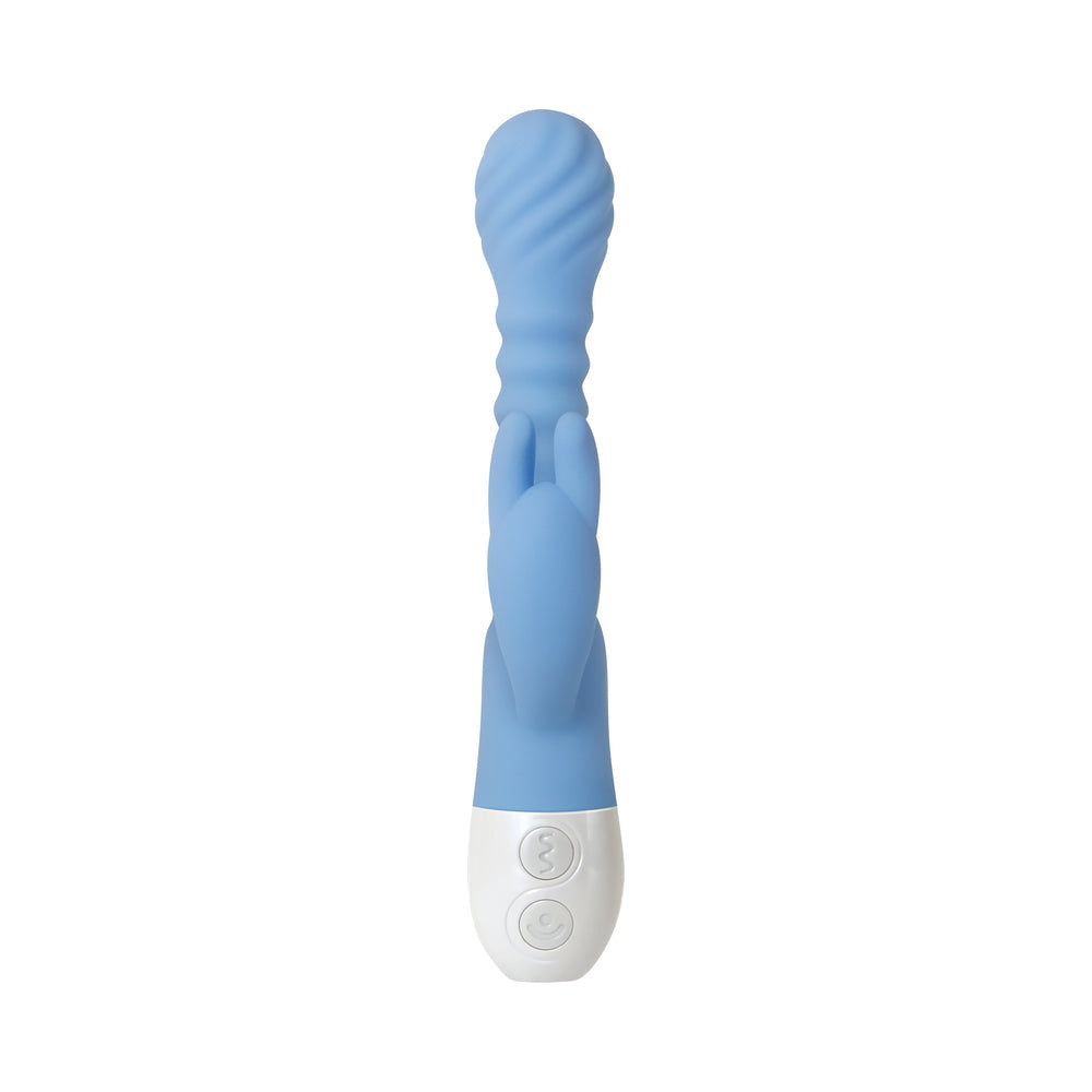 EVOLVED - BENDY BUNNY RECHARGEABLE POSEABLE SILICONE RABBIT VIBRATOR BLUE