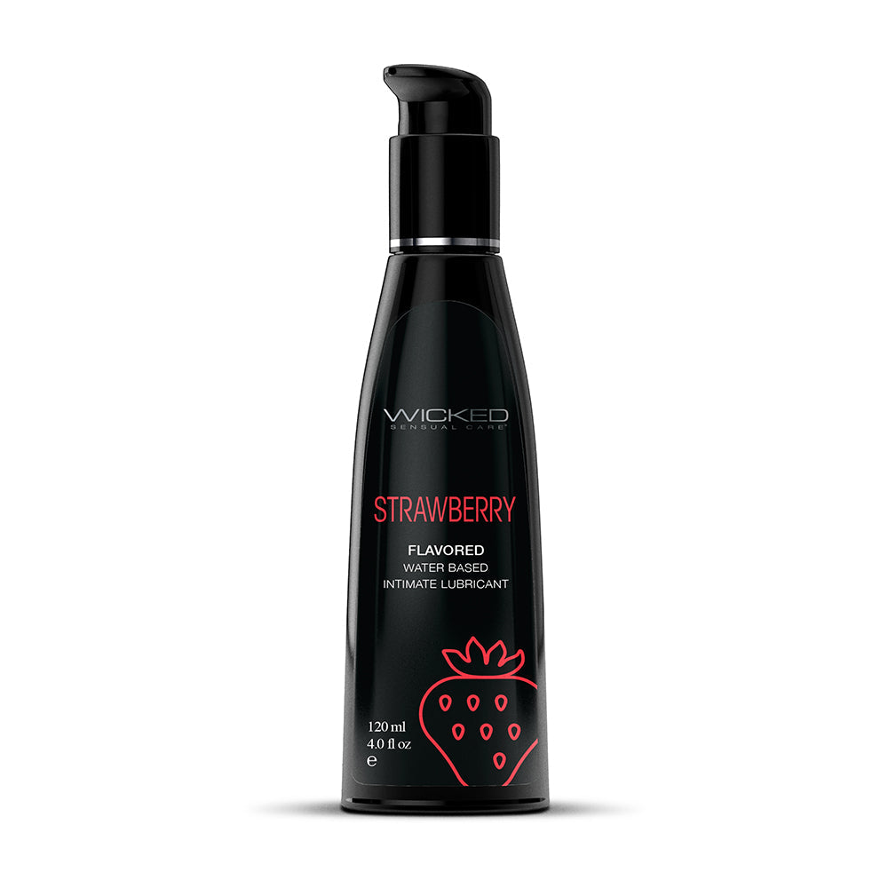 WICKED - AQUA STRAWBERRY WATER-BASED LUBRICANT 4 OZ.