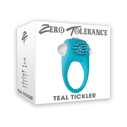 ZERO TOLERANCE TEAL TICKLER SINGLE-SPEED VIBRATING SILICONE COCKRING TEAL