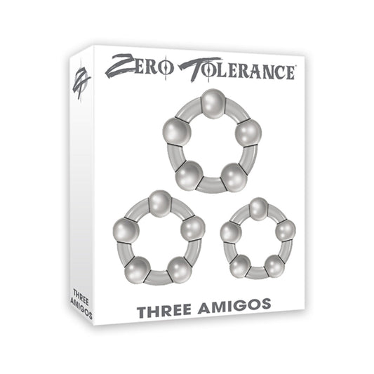 ZERO TOLERANCE - THREE AMIGOS 3-PIECE COCKRING SET CLEAR