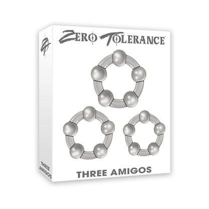 ZERO TOLERANCE THREE AMIGOS 3-PIECE COCKRING SET CLEAR