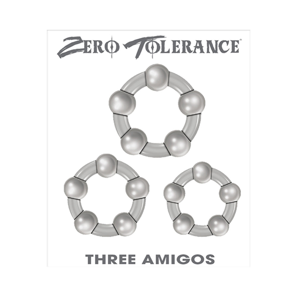 ZERO TOLERANCE - THREE AMIGOS 3-PIECE COCKRING SET CLEAR