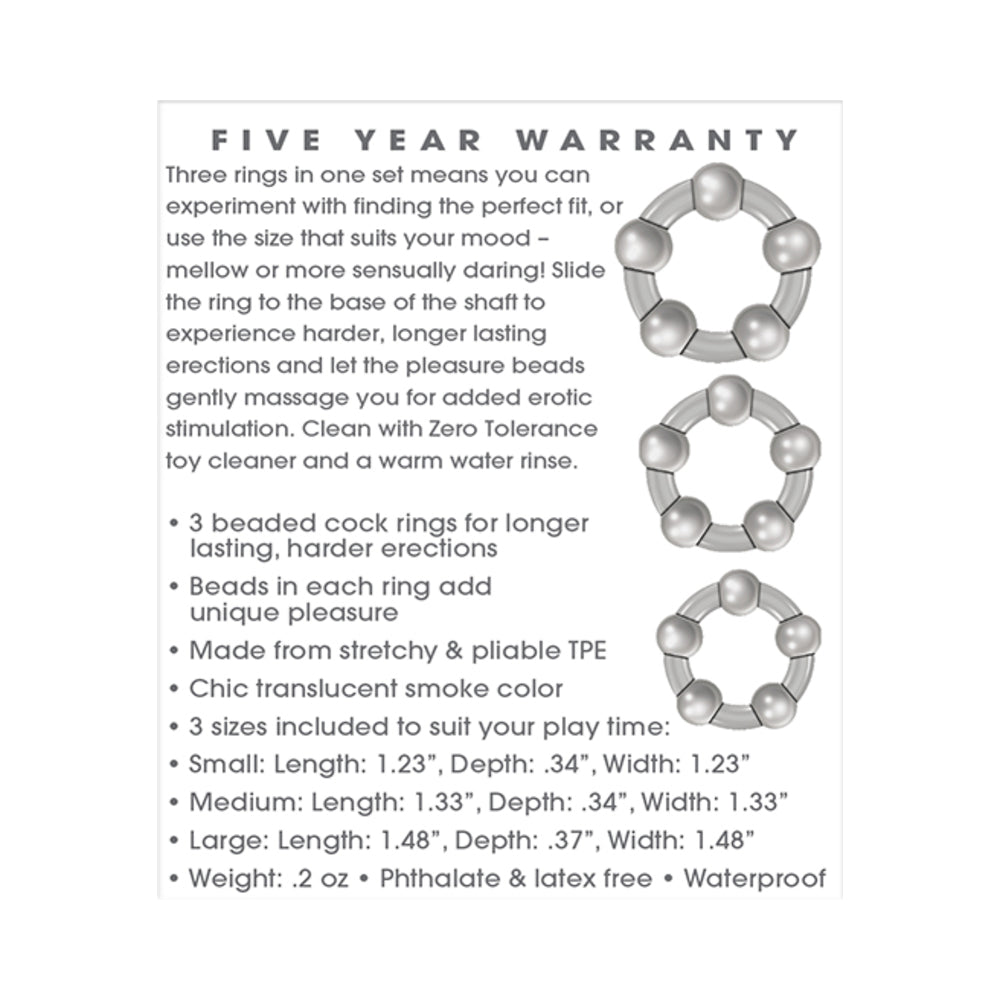 ZERO TOLERANCE - THREE AMIGOS 3-PIECE COCKRING SET CLEAR