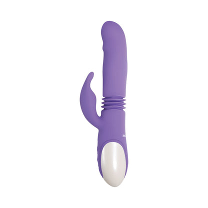 EVOLVED - THICK & THRUST BUNNY RECHARGEABLE THRUSTING SILICONE RABBIT VIBRATOR PURPLE