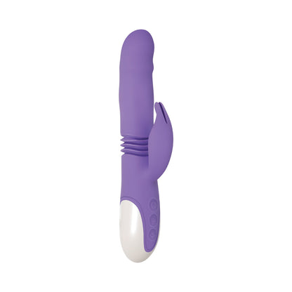 EVOLVED - THICK & THRUST BUNNY RECHARGEABLE THRUSTING SILICONE RABBIT VIBRATOR PURPLE