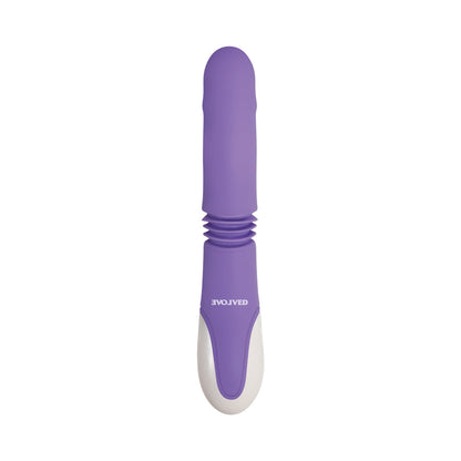 EVOLVED - THICK & THRUST BUNNY RECHARGEABLE THRUSTING SILICONE RABBIT VIBRATOR PURPLE